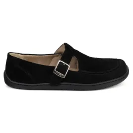damskie-buty-barefoot-skorzane-olivier-1295-klamerka-czarny-welur