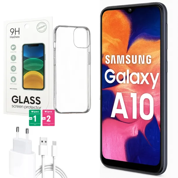 ZESTAW Samsung Galaxy A10 2/32GB LTE A105FN/DS SZKŁO ETUI | Stan: Idealny