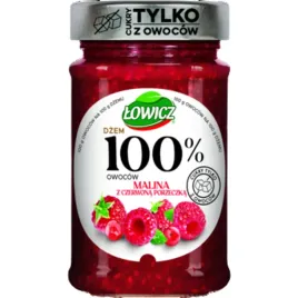 lowicz-dzem-100percent-z-owocow-malina-czerwona-porzeczka-210-g