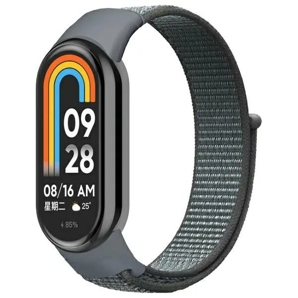 beline-pasek-mi-band-9-8-nylonloop-szary-grey