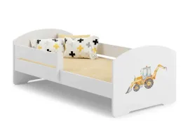 lozko-dzieciece-luk-140x70-z-barierka-zolta-koparka-komplet-rama-stelaz