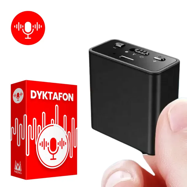 MINI DYKTAFON PODSŁUCH MAGNES SZPIEGOWSKI AKTYWACJA GŁOSEM UKRYTY 200h