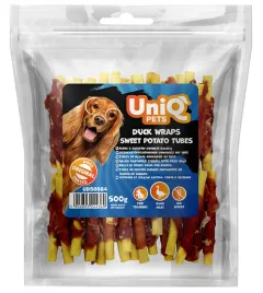 uniq-pets-smaczki-dla-psa-rurki-z-kaczki-i-batatow-500g