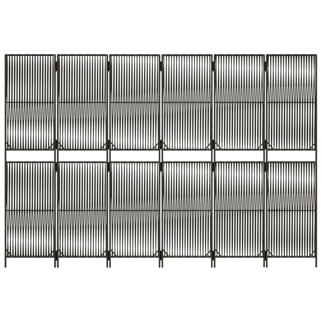 parawan-6-panelowy-szary-polirattan-stan-nowy