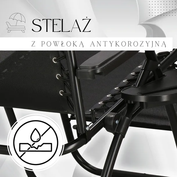 lezak-zero-gravity-z-zaglowkiem-czarny-kod-produktu-gc0009