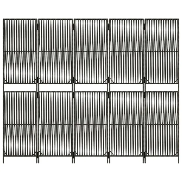 parawan-5-panelowy-szary-polirattan-marka-vidaxl