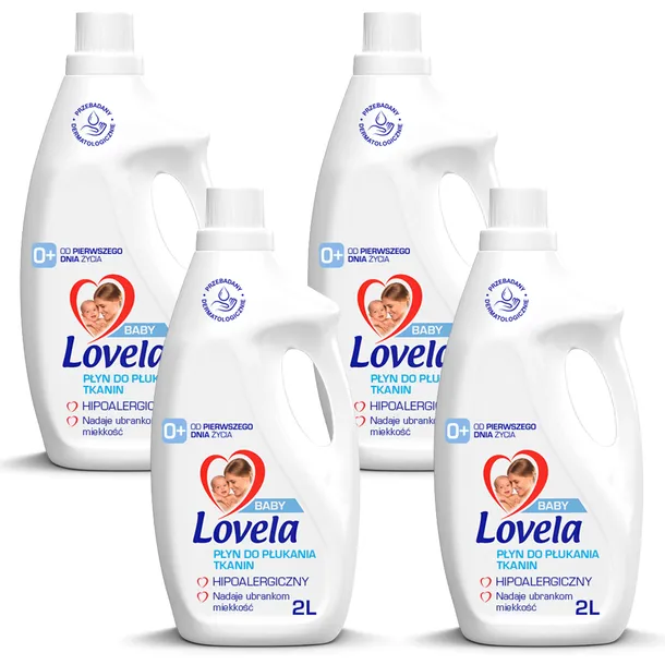 Lovela Baby Płyn Hipoalergiczny do Płukania Tkanin dla Dzieci wiek 0+ 4x2L