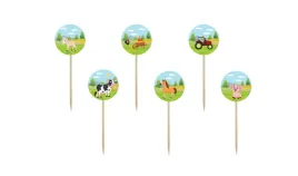 pikery-na-tort-babeczki-urodziny-farma-6szt-gospodarstwo-zwierzatka-rolnik