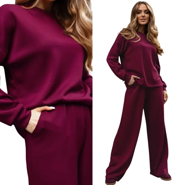 Damski Dres Komplet szerokie spodnie bluza  overize S/M