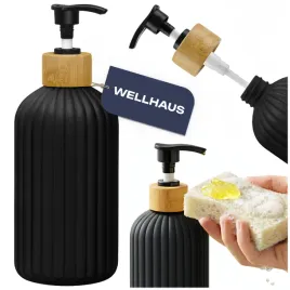 dozownik-do-mydla-plynu-do-naczyn-wellhaus-500-ml-czarny-mat-bambuso