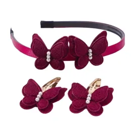 zestaw-dla-dziewczynek-opaska-ze-spineczkami-ciemno-czerwone-motylki