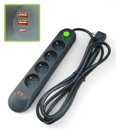 przedluzacz-listwa-zasilajaca-3m-2500w-4-gniazda-2xusb-a-1xusb-c-ladowarka