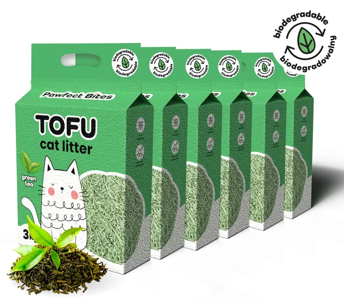Żwirek tofu zielona herbata eko zbrylający naturalny 15kg Pawfect Bites