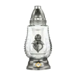 znicz-szklany-1009-srebrny-grafitowy-28-cm-tradycyjny-wymienny-wklad-maxpol