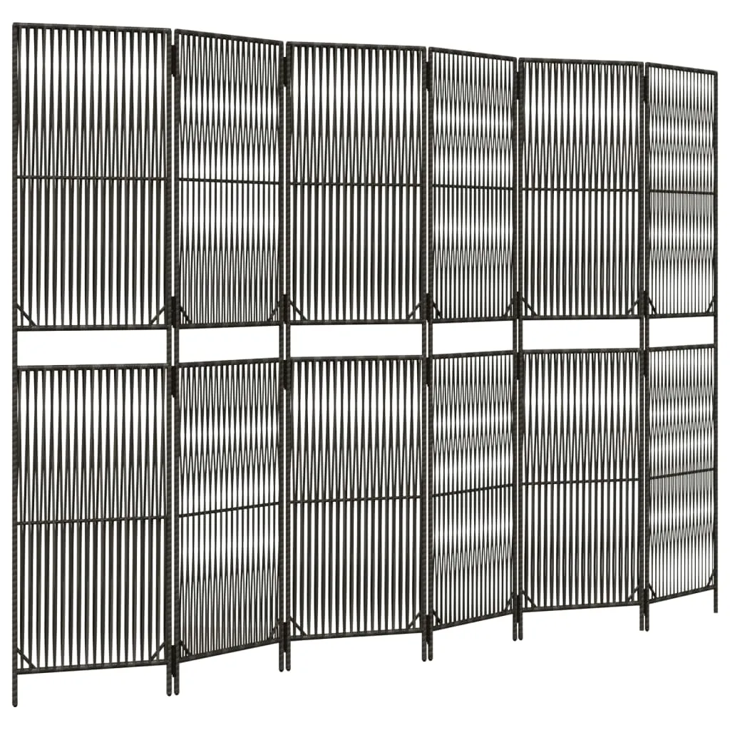 parawan-6-panelowy-szary-polirattan-stan-nowy