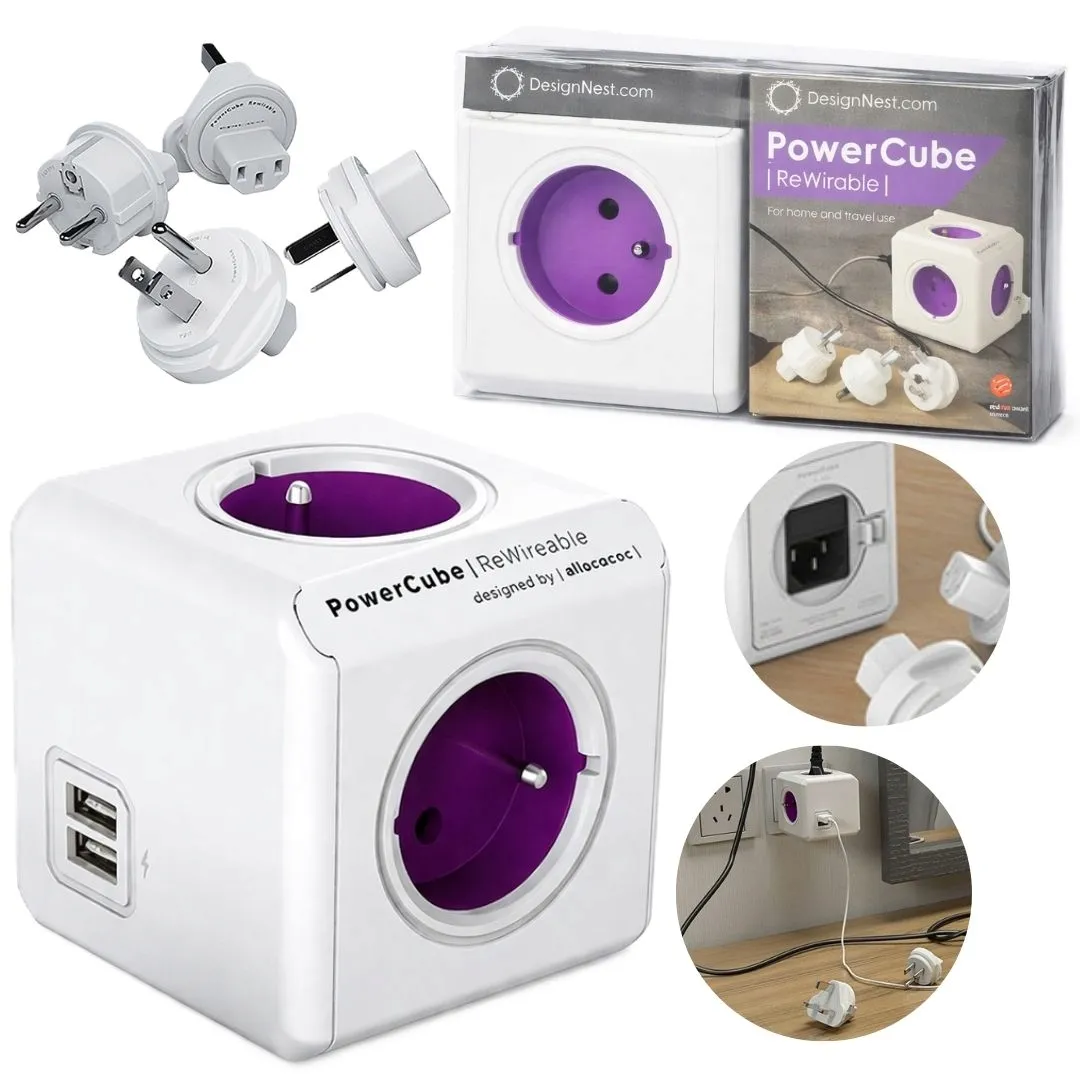 rozgaleznik-4-gniazdka-2x-usb-allocacoc-powercube-rewirable-usb-stan-nowy