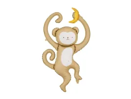 balon-foliowy-malpka-51-x-88-cm-malpa-z-bananem-safari-urodziny-bezowa