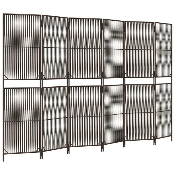 parawan-6-panelowy-brazowy-polirattan