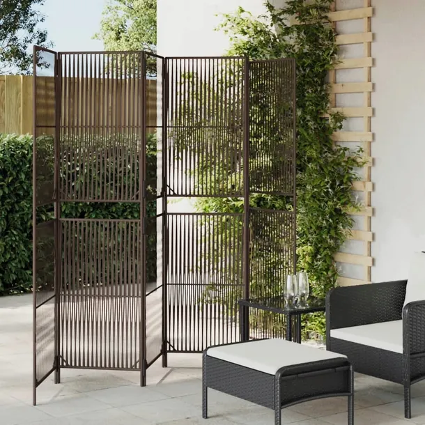 parawan-6-panelowy-brazowy-polirattan-stan-nowy
