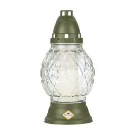 znicz-szklany-1098-bezbarwny-oliwkowy-25-cm-tradycyjny-z-wymiennym-wkladem