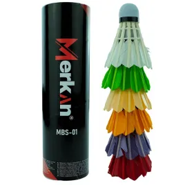 lotki-do-gry-w-badmintona-treningowe-piorkowe-kolorowe-merkan-komplet-6-szt