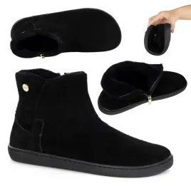 damskie-botki-barefoot-zimowe-skorzane-ocieplane-futerkiem-olivier-202mp-cz