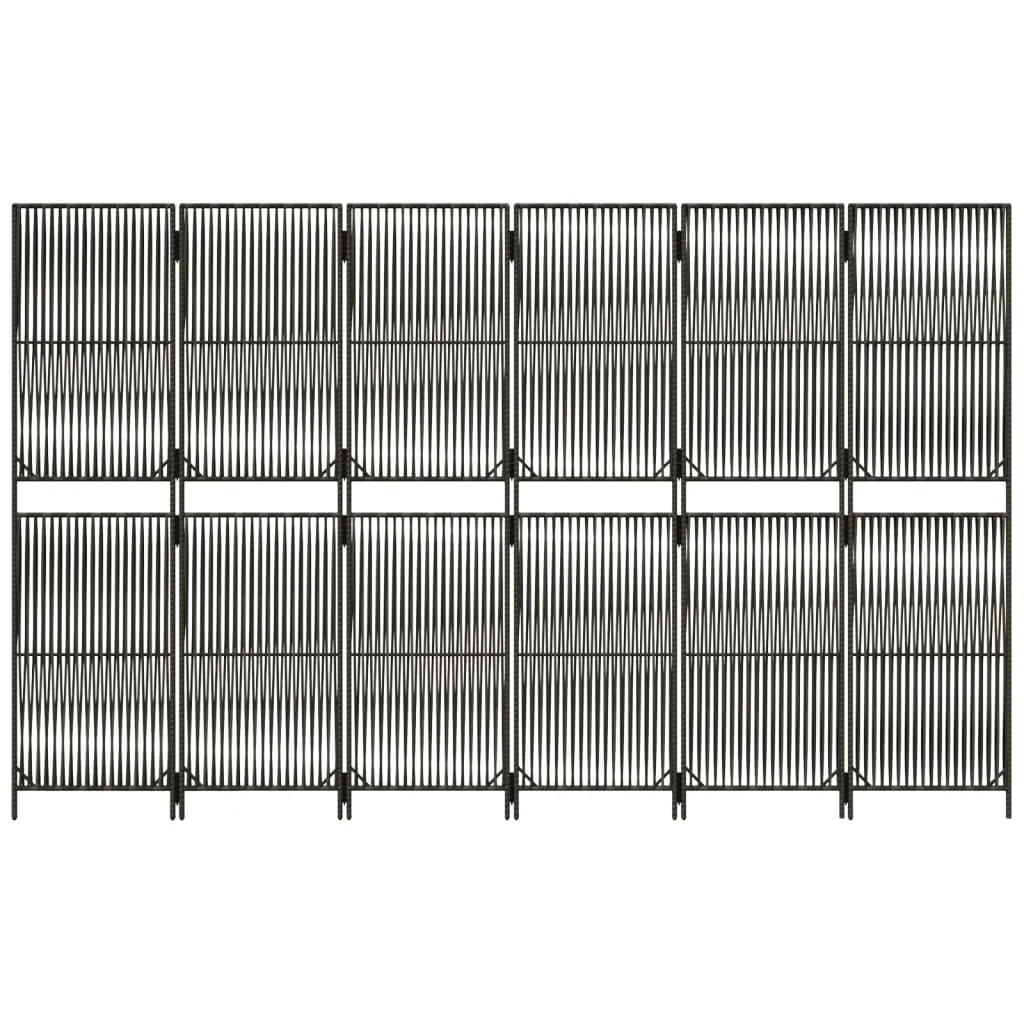 parawan-6-panelowy-szary-polirattan-stan-nowy