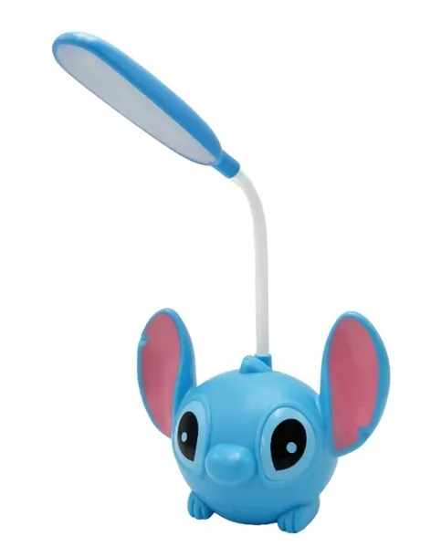 Lampka Biurkowa Lampa Nocna Stitch Niebieska Z Temperówą USB 14