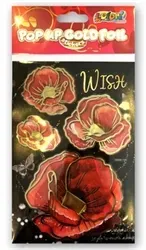 samoprzylepne-naklejki-dekoracyjne-kwiaty-maki-przestrzenne-ze-zlota-folia