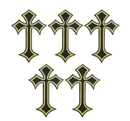 naszywki-aplikacja-na-ubranie-latka-krzyz-gotycki-czarno-zolte-5szt