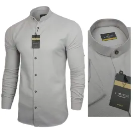 koszula-meska-ze-stojka-lavier-100percent-bawelna-slim-szary-bez-r-xl