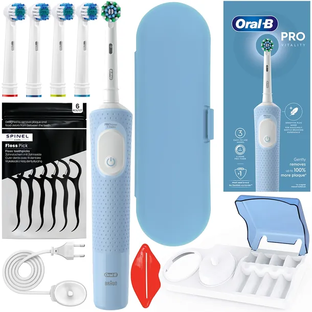 SZCZOTECZKA ELEKTRYCZNA DO ZĘBÓW ORAL-B VITALITY PRO D103 BLUE MEGA ZESTAW