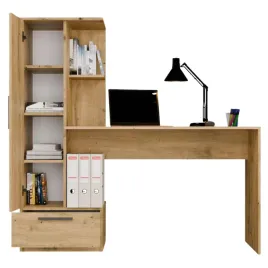 biurko-komputerowe-z-regalem-bocznym-ergonomiczne-szuflada-5-polek-120-cm