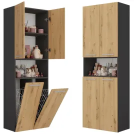 slupek-lazienkowy-60-cm-2-kosze-na-pranie-regal-zamykany-antracyt-artisan