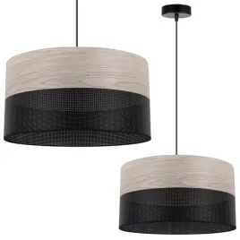 lampa-sufitowa-wiszaca-zyrandol-czarny-z-eleganckim-abazurem-fornir-40cm