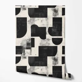 tapeta-na-sciane-geometria-czarne-ksztalty-bezowe-tlo-do-kuchni-salonu