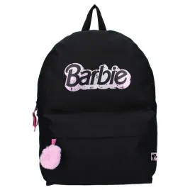 barbie-czarny-plecak-szkolny-wycieczkowy-dla-dzieci-brelok-pompon