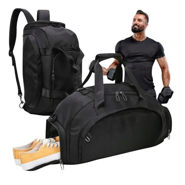 Torba sportowa fitnes na trening siłownię podróż na ramię pojemna Czarna