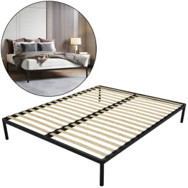 stelaz-lozka-160x200-cm-aluminiowy-czarny-wysoki-drewniane-sprezyste-listwy