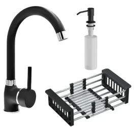 bateria-kuchenna-czarna-dozownik-ociekarka-zestaw