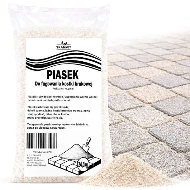 Piaskowanie KOSTKI BRUKOWEJ Zasypywania FUG Zasypka Kwarcowy Piasek 24,5kg