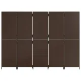 parawan-5-panelowy-brazowy-polirattan-marka-vidaxl