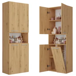 slupek-lazienkowy-60-cm-z-koszem-na-pranie-5-polek-zamykany-artisan