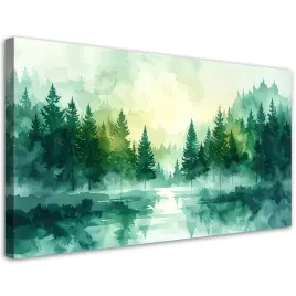 obraz-do-salonu-sypialni-biura-zielony-las-krajobraz-natura-w-stylu-scandi