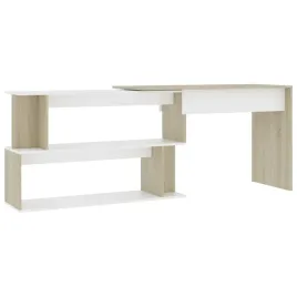 biurko-narozne-biel-i-dab-sonoma-200x50x76-cm