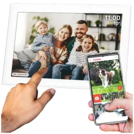 ramka-cyfrowa-na-zdjecia-frameo-101-wi-fi-biala-ramka-panel-dotykowa
