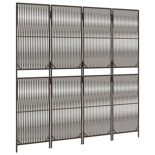 parawan-4-panelowy-brazowy-polirattan-stan-nowy