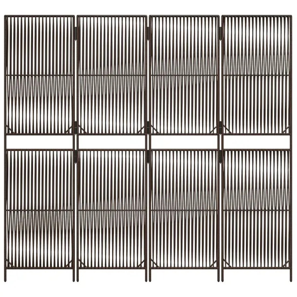 parawan-4-panelowy-brazowy-polirattan-stan-nowy