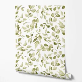 tapeta-na-sciane-nowoczesna-biale-zielone-liscie-do-jadalni-kuchni
