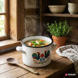 garnek-emaliowany-78l-z-uchwytami-stalowy-bialy-tradycyjny-folk-24cm